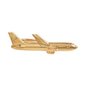 Yoursfs Airplane Tie Clips for Men 18K Gold Plated Unique Aircraft Tie Clasps Bar for Men's Jewelry Accessories