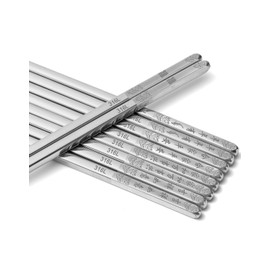 Metal Chopsticks Stainless Steel Reusable - Metal Chopsticks Tableware Set For Kitchen Dishwasher Safe Chop Sticks ,Square Non-slip Chopsticks for Cooking 5 Pairs Gift Set