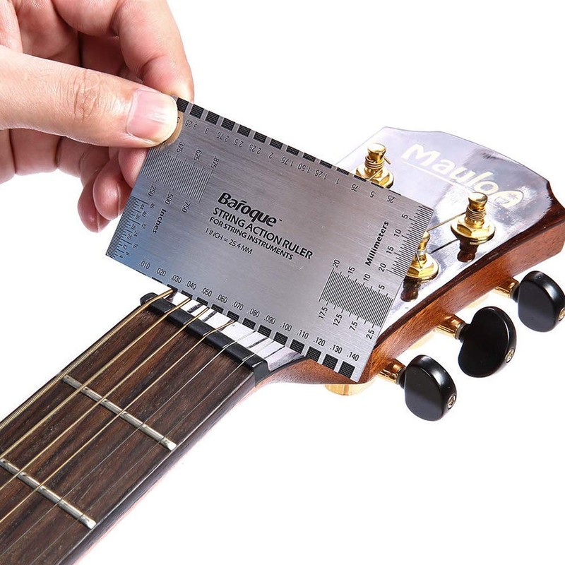 Guitar Ruler String Action Ruler Gauge Tool for Electric Bass