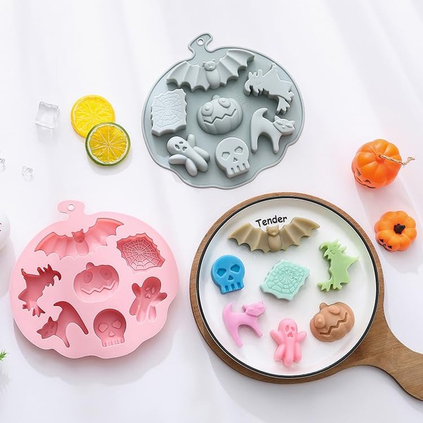 3 Pack Halloween Silicone Brain Mold, Halloween Brain Chocolate Molds