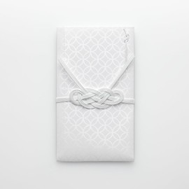 SAWARIGAMI iwai Pure White Printing Laboratory Ceremony Bag (Main Body: Cloisonne Pattern), 7.3 x 4.1 inches (18.5 x 10.5 cm)