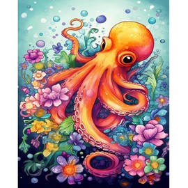 Artunion Octopus Paint by Numbers for Adults Beginner, Animal Paint by Number Kits, DIY Oil Painting Paint by Number Kits on Canvas Arts Craft for Home Wall Decor 16x20 Inch