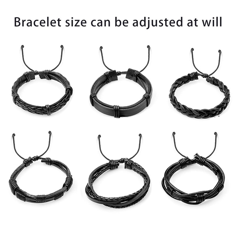 Chamqueen Woven Leather Bracelet Combination Gifts For Men and Boys