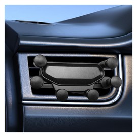 GAOLAOSY Car Air Vent Phone Holder, Adjustable Angle Gravity Auto-Locking Phone Mount with Silicone Clamp, Universal Anti-Shake Auto Cellphone Bracket for Most Cars, Trucks, SUVs (Black)