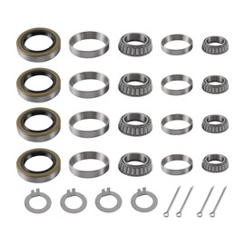 Trailer Hub Wheel Bearing Kit 25580 25520 14125A 14276 with Double Lip Grease Seals 10-36 22333TB for 5200-7000 LB Tandem Axles (Set of 4)