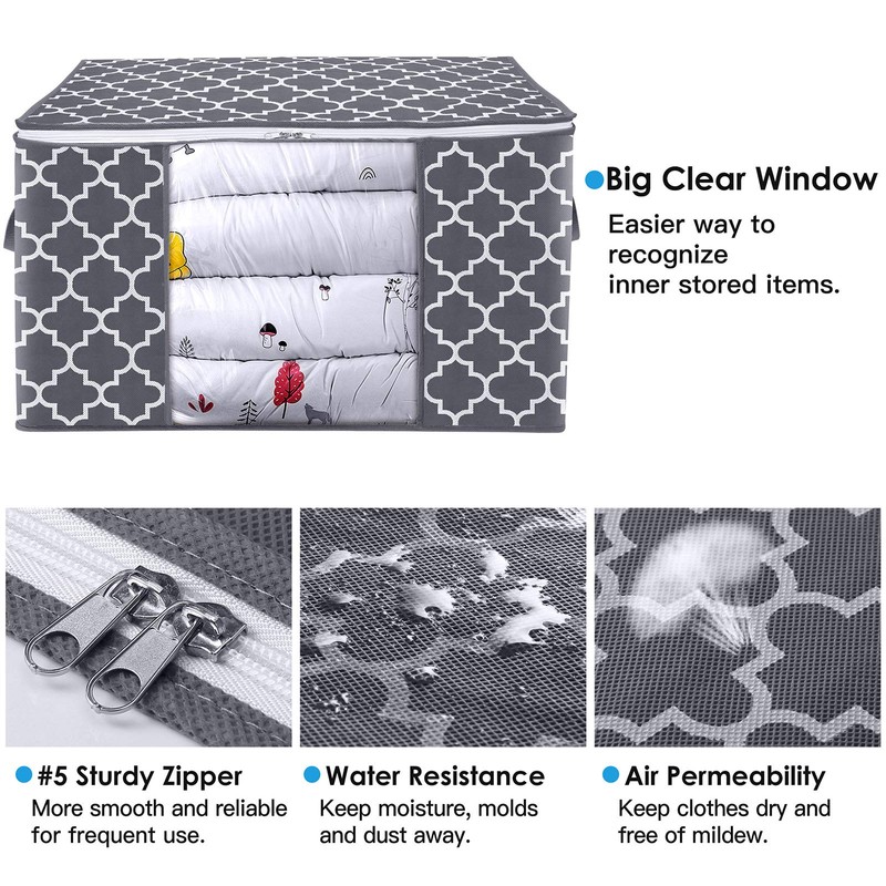 WISELIFE Storage Bags, Large Blanket Clothes Organization and Storage Containers