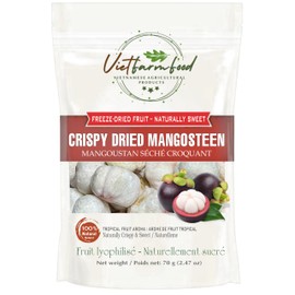 CRISPY DRIED MANGOSTEEN 2.47 oz (70g) VIETFARMFOOD: Freeze-dried, no sugar added, naturally sweet. Nutritious, pure, and crunchy. Great for snacking, toppings, desserts, or healthy gifting.