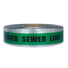 ACE Supply Detectable Underground Sewer Line Tape - Detectable Underground Tape - 2 Inch x 1000 Ft Length, 5 Mil - Buried Sewer Line Locator & Utility Marker