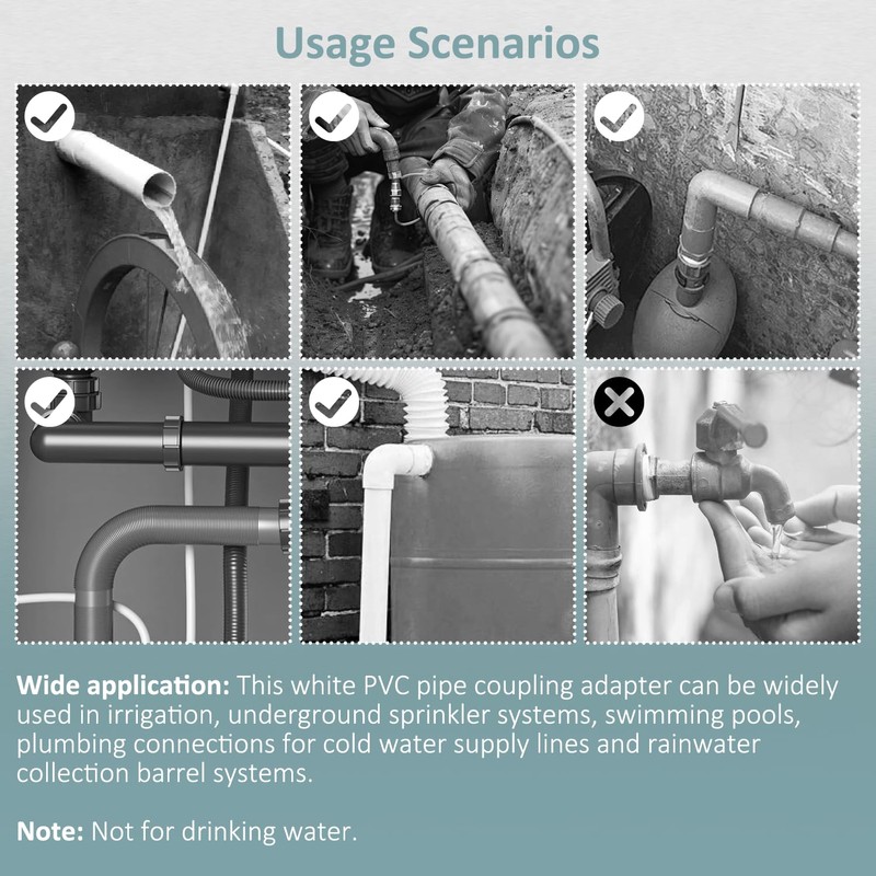 GULUANT 20 Pack Replacement Central Vacuum 2" PVC Stop Coupling