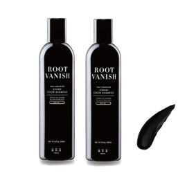Kazumi KIWABI Hair Dye Shampoo, Black, Set of 2, Color Shampoo, Gray Hair