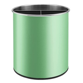Bartnelli Extra Large Stainless Steel Kitchen Utensil Holder - 360° Rotating Utensil Caddy - Weighted Base for Stability - Countertop Organizer Crock With Removable Divider (Tea Green)