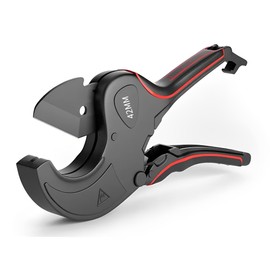 Plastic Pipe Cutter – PEX/PVC/PPR Pipes– Sharp Edge & Fast Cutting Replaceable Blade - Aluminium Alloy Body Premium Ratchet PVC Pipe Cutters - Conduit Cutter for Plumbing & Household (42mm)