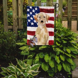 Caroline's Treasures BB9366GF Yellow Labrador Patriotic Flag Garden Size, Small, Multicolor