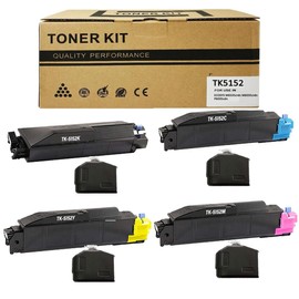 TRICARI TK-5152 Toner Cartridge 4 Pack Multipack Replacement for kyocera ECOSYS M6535cidn M6035cidn P6035cdn TK-5152 Black Cyan Magenta Yellow TK5152K TK5152C TK5152M TK5152Y