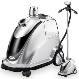 Anthter Steamer for Clothes, 1500W Powerful Standing Garment Steamer with Roll Wheels, 2.4L Water Tank for 90 Mins Continuous Steaming, 35s Fast Heat-up, Perfect for Commercial and Household Use