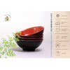 4 Ramen Bowls, 12 pieces Pho set. Red Black Ramen