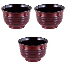 3個セット [TA]耐熱 流泉汁椀溜内黒 [ 11.1×7.1㎝(390㏄) ] | 汁椀 耐熱ABS樹脂 セトモノホンポ(Setomonohonpo)