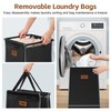 Hoctieon 4 Section Laundry Cart, 52.8 Gal. (200L) Laundry Hamper
