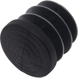 Adsamm® / 100 x Furniture glides for tubes | ø 0.98 '' (25 mm) | black | round | quality ripped inserts for tubular steel chairs
