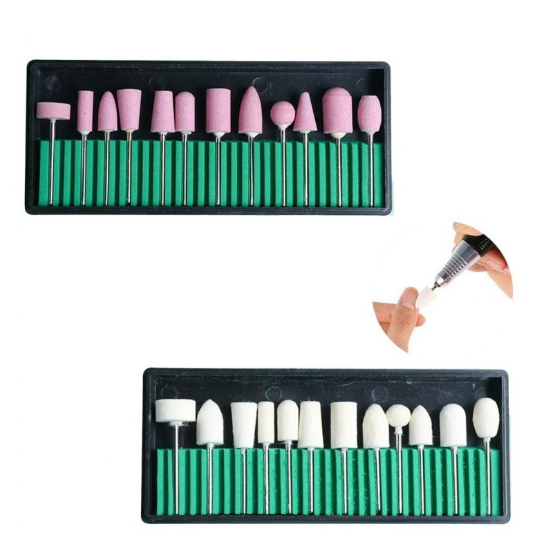 핑쇼241 Set of 12 Drill Bits for Nail Art and