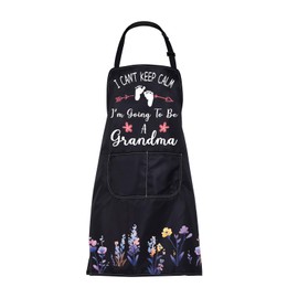 FUSTMW New Grandma Apron I Can’t Keep Calm I’m Going To Be Grandma Cooking Apron Baby Reveal Gifts for Grandma Announcement Gifts (Grandma Apron)