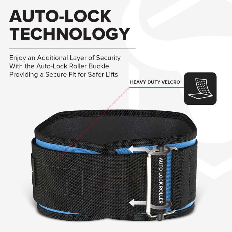 Weightlifting Belt For Men and Women - 6 Inch Auto-Lock
