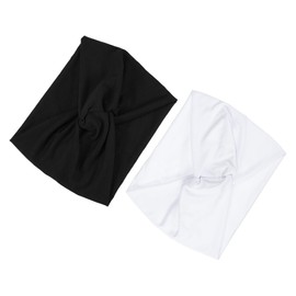 VOCOSTE 2pcs Wide Headbands, Twisted Knot Wide Headbands, Wide Bohemia Headband, Elastic Non-Slip Headbands for Women for Sports, Black White
