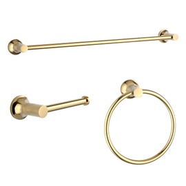 Gold Bathroom Hardware Set,Towel Bar Set for Bathroom, 3-Pieces Bathroom Towel Holder Set, Toilet Paper Holders, Towel Rings Zinc, Gold Pickaxe