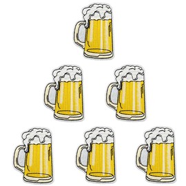 XUNHUI 6PCS Beer Patch Iron on for Clothing Fabric Sewing Embroidered Applique for Jacket Jeans Clothing Badge