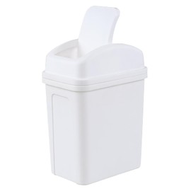 Zopnny Bathroom Bin Small Trash bin for Bathroom, Plastic Swing Top Waste Bin, 7Litre Rubbish Recycling Waste Paper Trash Can