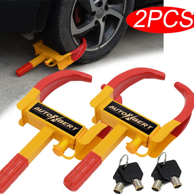 AUTOXBERT 2PCS AntiTheft Wheel Clamp Boot Tire Lock Trailer for