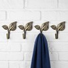 Coat Hooks 4 Pcs Heavy-Duty Vintage Leaf Cast Iron Wall