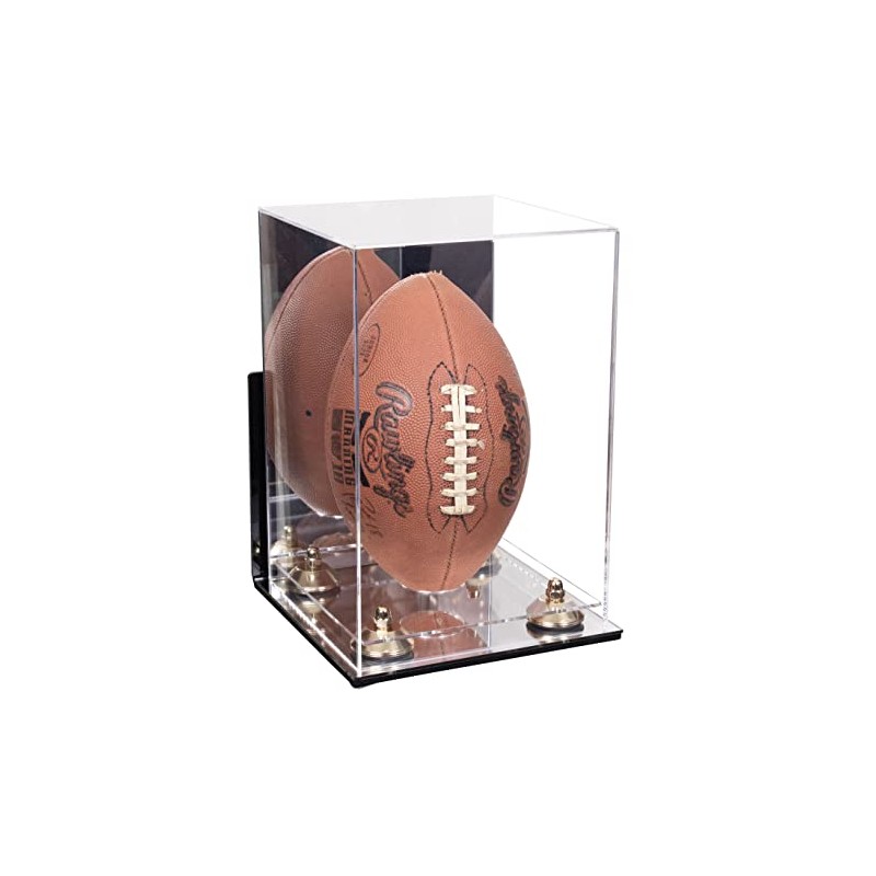 Better Display Cases Acrylic Football Display Case Vertical with Mirror