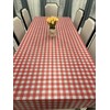 ROYAL7 3 Pack Red Gingham Checkered, Rectangle Disposable Plastic Tablecloth