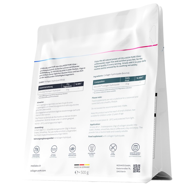 Collagen Pure Glow (3 x 500 g) - 100% Pure