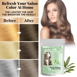 Joyful Young 3IN1 Henna Hair Color - 30 Min Fast Herbal Hair Dye for Gray Coverage, Conditioning & Hair Treatment - No Ammonia, Semi-Permanent, Plant-Based (ASH BROWN)