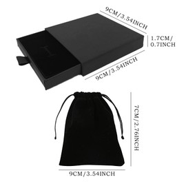 MIVAIUN 2 Pieces Cardboard Jewellery Box, 2 Pieces Jewellery Velvet Bags, Gift Jewellery Boxes, Universal Packaging Jewellery Box Jewellery Gift Box, for Rings, Necklaces, Earrings