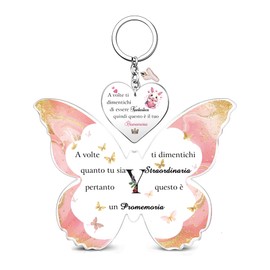 Acryl-Schild und Schilder Schlüsselanhänger 2 Stück Set A bis Z Anfangsbuchstabe 26 Alphabete Geburtstag Geschenke Weihnachten Freundin Tochter Schmetterling Erinnerung Abschlussfeier Positive Frauen