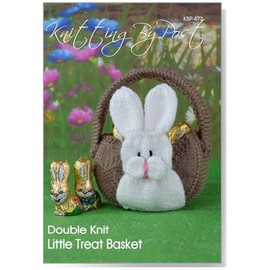 Knitting Pattern Little Treat Basket from Knitting by Post - Hop into Easter with Our Bunny Treat Holder Ready to be Knit in Brown and White