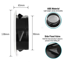 Air Vent Grille Round 4 Pack Plastic with Mosquito Net Air Vent Grille for Bathroom Kitchen Office White 100mm