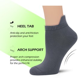 SERISIMPLE Viscose Bamboo No Show Sock Women Thin Low Cut Socks Mesh Breathable Athletic Sock 5 Pair (US, Alpha, Medium, Regular, Regular, Dark gray-5 pairs)