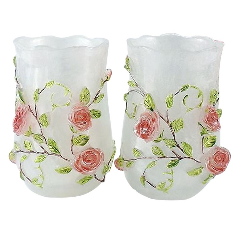 LUANT Resin 3D Roses 5PC Bathroom Accessories Set Soap Dispenser/Toothbrush