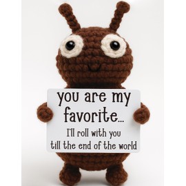TKGIFTHOT Funny Crocheted Dung Beetle Plush Roll with You Commitment Gifts for Partner Lover & Soulmate Bestie Unique Anniversary & Valentine's Day Present