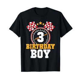 Birthday Boy 3rd Race Car Party 3 Years Old Racing Driver T-Shirt