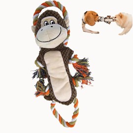 CneeeeeB Squeaky Durable Dog Toy Large Breed, Tug of War Dog Interactive Toy, Stuffed Plush Puppy Toy with Crinkle Paper for Small, Middle, and Big Dogs Monkey,Orangutan shape