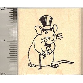 Dapper Rat Rubber Stamp