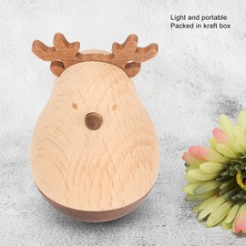 Deer Wobbler Toy, Cute Roly Poly Toys, Wooden Tumbler Wobbler Toys for Boys Girls Gifts School Home Decorative