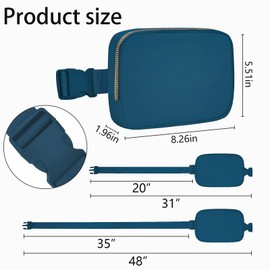 Invool Bum Bag for Women Men, Fanny Pack with Adjustable Straps Crossbody Fashion Waist Pack, Running Belt Bag for Travel Workout Cycling Hiking (Blue)