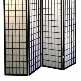 TREATLIFE HOME Create Privacy with Japanese Style Room Divider, 4-Panel Folding Screen, Black Finish for Home or Office