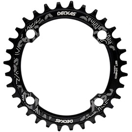 DECKAS Round Oval Chainring 104BCD 32T 34T 36T 38T Narrow Wide Chainring for 6 7 8 9 10 11 12 Speed Chains (Oval Black, 36T)